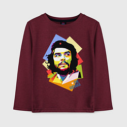 Лонгслив хлопковый детский Che Guevara Art, цвет: меланж-бордовый