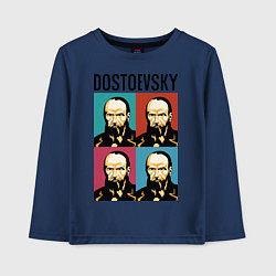 Лонгслив хлопковый детский Dostoevsky, цвет: тёмно-синий