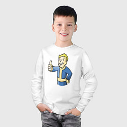 Лонгслив хлопковый детский Fallout vault boy, цвет: белый — фото 2
