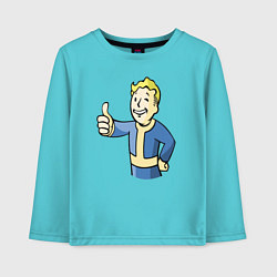 Лонгслив хлопковый детский Fallout vault boy, цвет: бирюзовый