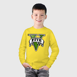 Лонгслив хлопковый детский GTA V, цвет: желтый — фото 2
