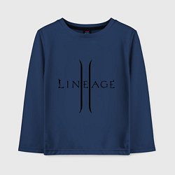 Лонгслив хлопковый детский Lineage logo, цвет: тёмно-синий