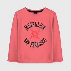 Лонгслив хлопковый детский Metallica: San Francisco, цвет: коралловый