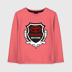Лонгслив хлопковый детский Тойота моторс герб, цвет: коралловый