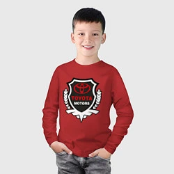 Лонгслив хлопковый детский Тойота моторс герб, цвет: красный — фото 2