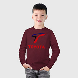 Лонгслив хлопковый детский Тойота, цвет: меланж-бордовый — фото 2