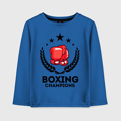 Лонгслив хлопковый детский Boxing Champions, цвет: синий