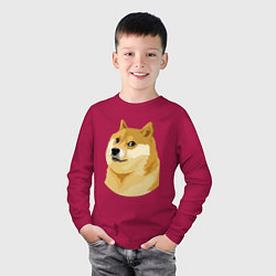 Лонгслив хлопковый детский Doge, цвет: маджента — фото 2