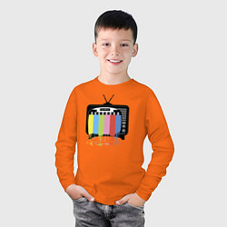Лонгслив хлопковый детский Телевизор, цвет: оранжевый — фото 2