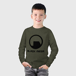 Лонгслив хлопковый детский Black Mesa: Logo, цвет: меланж-хаки — фото 2