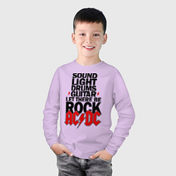 Лонгслив хлопковый детский AC/DC Rock, цвет: лаванда — фото 2