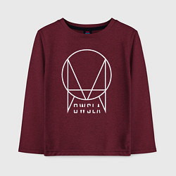 Лонгслив хлопковый детский OWSLA, цвет: меланж-бордовый
