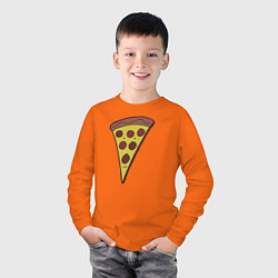 Лонгслив хлопковый детский Pizza man, цвет: оранжевый — фото 2
