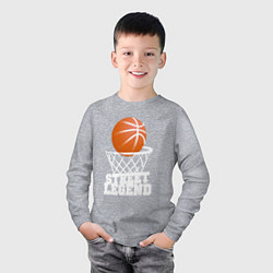 Лонгслив хлопковый детский Баскетбол, цвет: меланж — фото 2