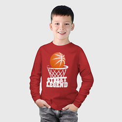 Лонгслив хлопковый детский Баскетбол, цвет: красный — фото 2