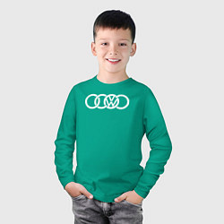Лонгслив хлопковый детский AUDI VW, цвет: зеленый — фото 2