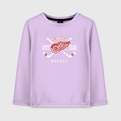 Лонгслив хлопковый детский Detroit Red Wings: Est.1926, цвет: лаванда