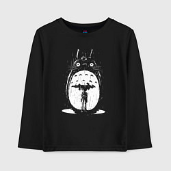 Лонгслив хлопковый детский Totoro in rain, цвет: черный