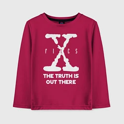 Лонгслив хлопковый детский X-Files: Truth is out there, цвет: маджента