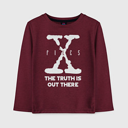 Лонгслив хлопковый детский X-Files: Truth is out there, цвет: меланж-бордовый