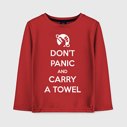 Лонгслив хлопковый детский Dont panic & Carry a Towel, цвет: красный