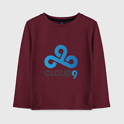 Лонгслив хлопковый детский Cloud9, цвет: меланж-бордовый