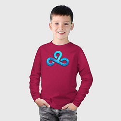 Лонгслив хлопковый детский Cloud9 Foil Металлический эффект, цвет: маджента — фото 2