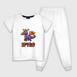 Пижама хлопковая детская Spyro: 8 bit, цвет: белый