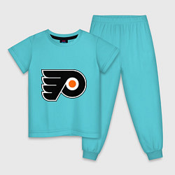 Пижама хлопковая детская Philadelphia Flyers, цвет: бирюзовый