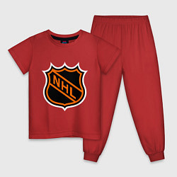 Пижама хлопковая детская NHL, цвет: красный