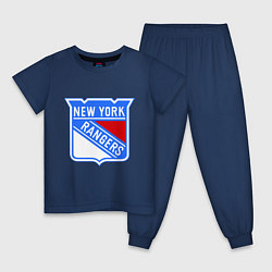 Пижама хлопковая детская New York Rangers, цвет: тёмно-синий