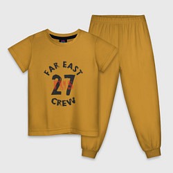 Пижама хлопковая детская Far East 27 Crew цвета горчичный — фото 1