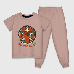 Пижама хлопковая детская No Pasaran, цвет: пыльно-розовый