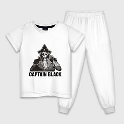 Пижама хлопковая детская Captain Black, цвет: белый