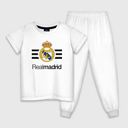 Пижама хлопковая детская Real Madrid Lines, цвет: белый