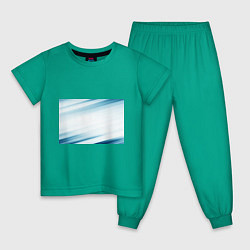 Пижама хлопковая детская Абстракция, цвет: зеленый