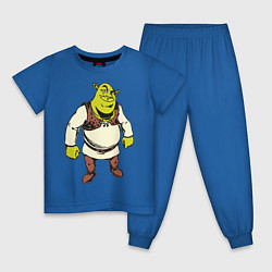 Пижама хлопковая детская Shrek 3, цвет: синий