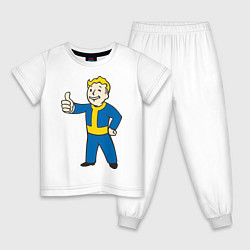 Пижама хлопковая детская Fallout Boy, цвет: белый