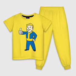 Пижама хлопковая детская Fallout Boy, цвет: желтый