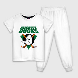 Пижама хлопковая детская Anaheim Mighty Ducks, цвет: белый