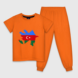 Пижама хлопковая детская Azerbaijan map цвета оранжевый — фото 1