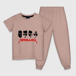 Пижама хлопковая детская Metallica (Лица), цвет: пыльно-розовый