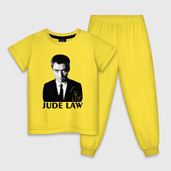 Пижама хлопковая детская Jude Law, цвет: желтый
