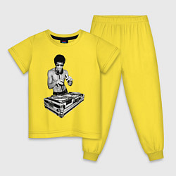 Пижама хлопковая детская Брюс Ли Dj, цвет: желтый