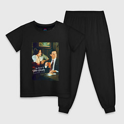 Пижама хлопковая детская Twin Peaks Bar, цвет: черный
