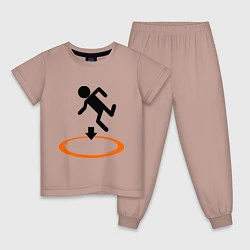 Пижама хлопковая детская Portal (Портал), цвет: пыльно-розовый