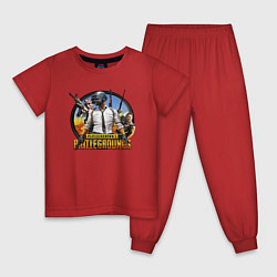Пижама хлопковая детская PUBG Mission, цвет: красный