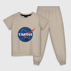 Пижама хлопковая детская Tardis NASA, цвет: миндальный