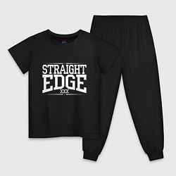Пижама хлопковая детская Straight edge xxx, цвет: черный