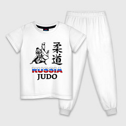 Пижама хлопковая детская Russia Judo, цвет: белый